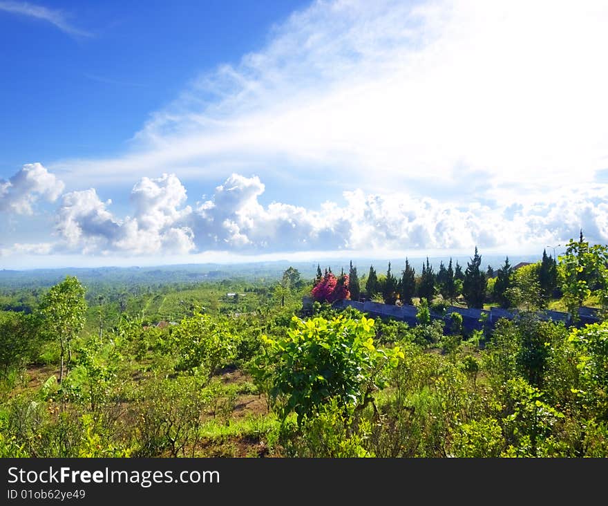 Landscape of central part of Bali island, Indonesia. Landscape of central part of Bali island, Indonesia