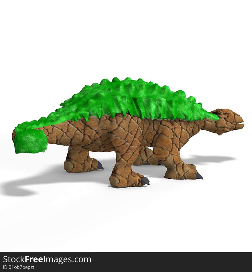 Strange dinosaur Ankylosaurus With Clipping Path