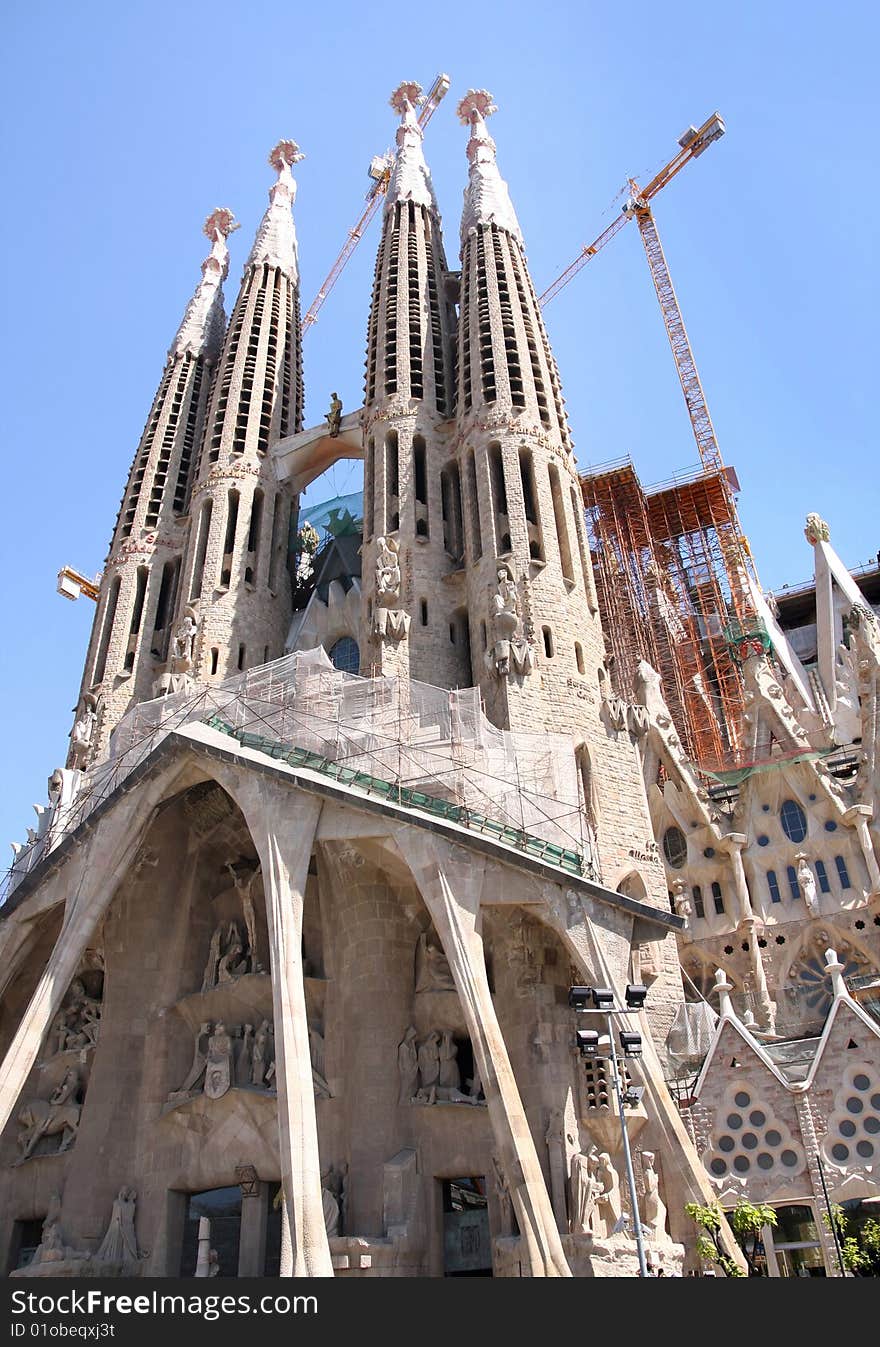 Sagrada Familia Cathedral in the city Barcelona, Spain. Sagrada Familia Cathedral in the city Barcelona, Spain