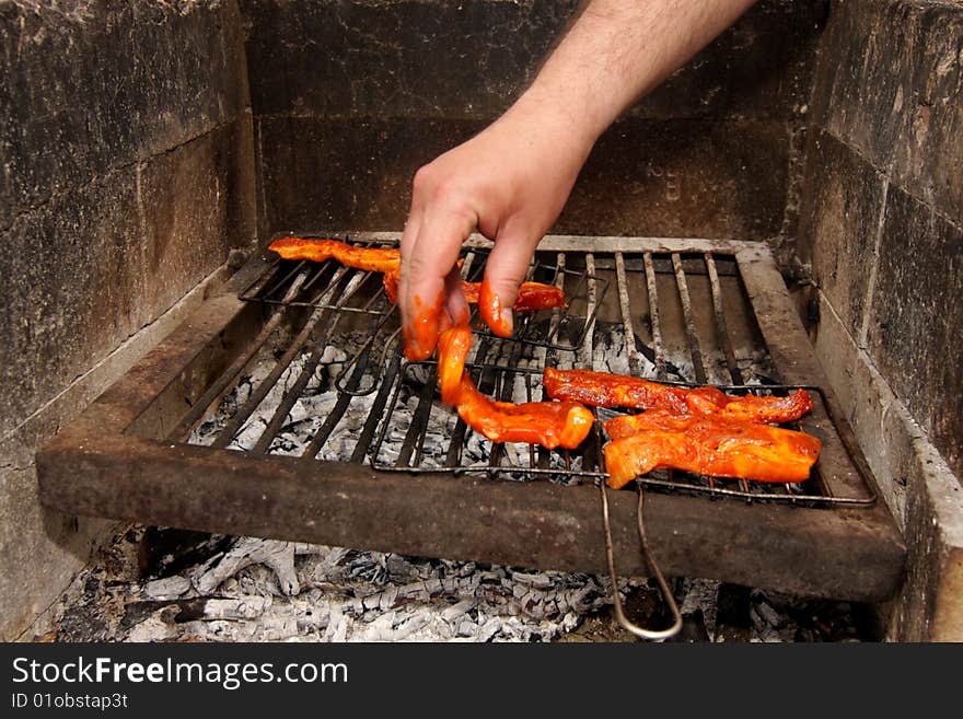 Image of many meat pieces. Image of many meat pieces