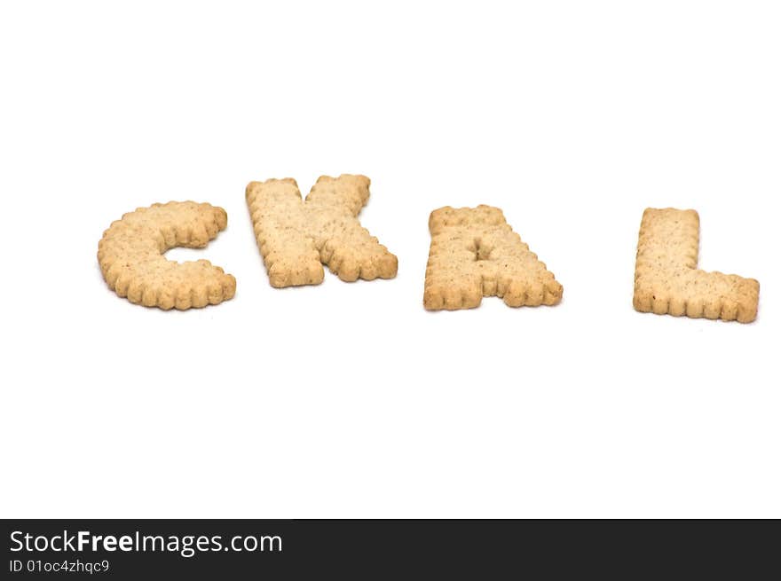 Ckal text made from cookies