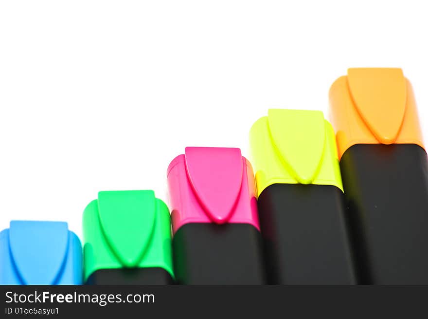 Photo of colorful highlighters background