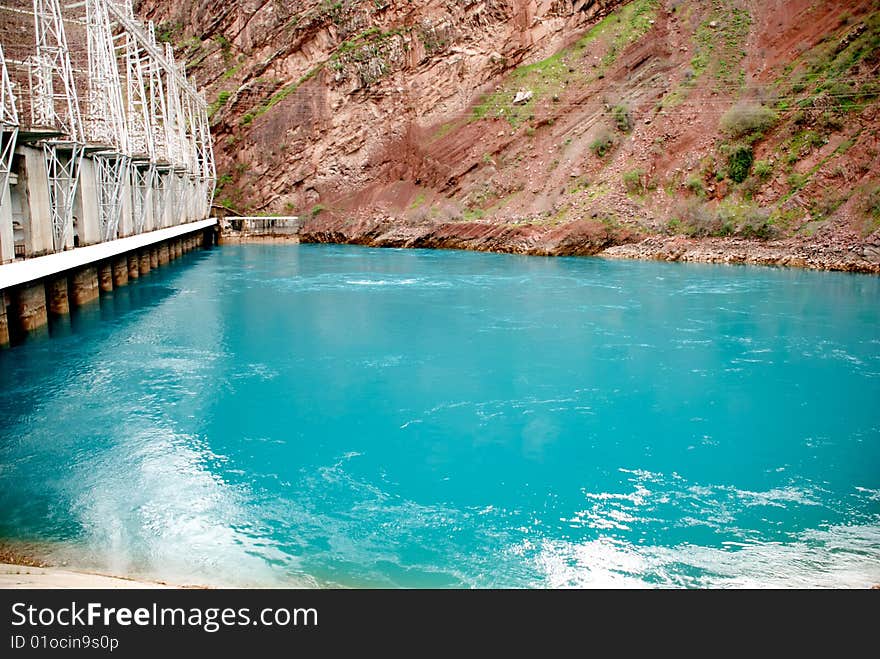 Water basin in mountains