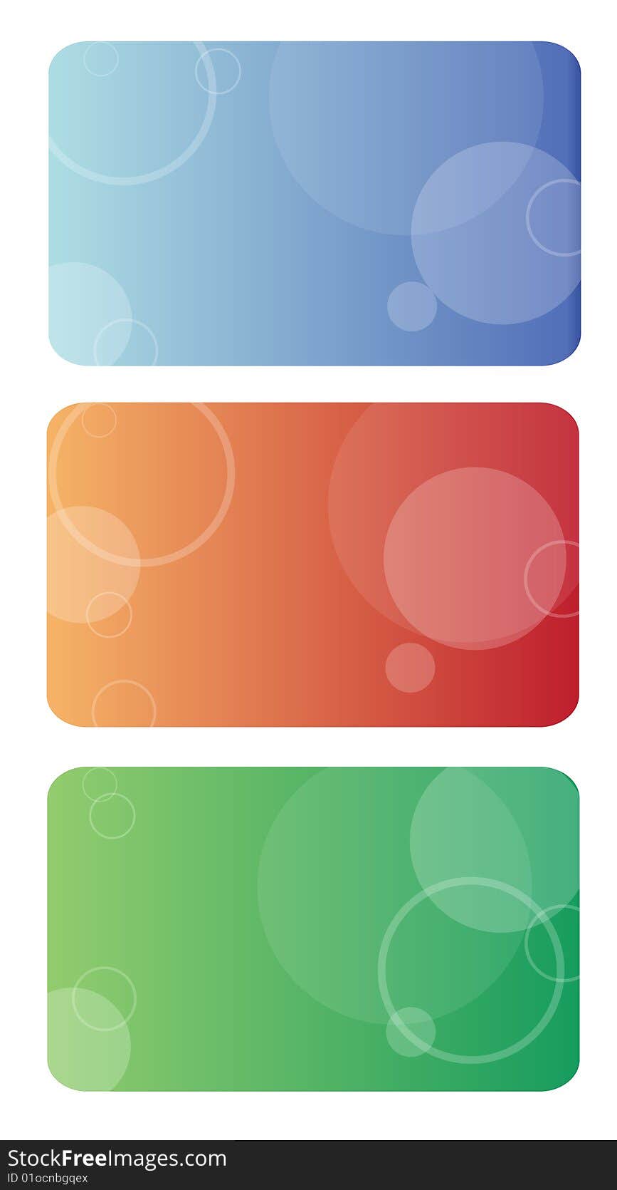 Set of three backgrounds, red, green and blue. Set of three backgrounds, red, green and blue