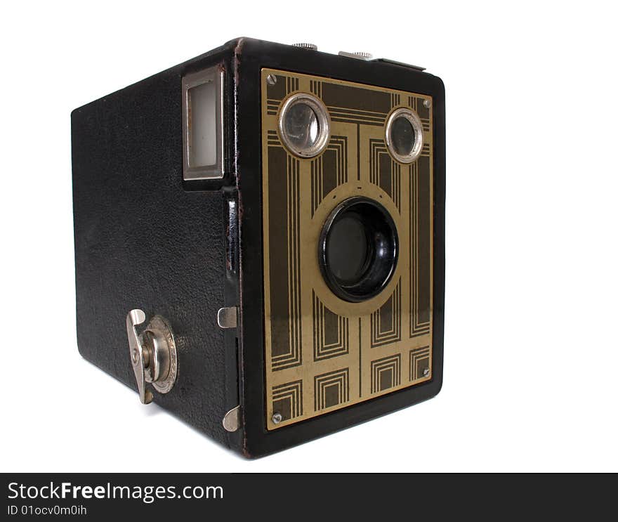 Vintage camera. Retro revival series with clipping path