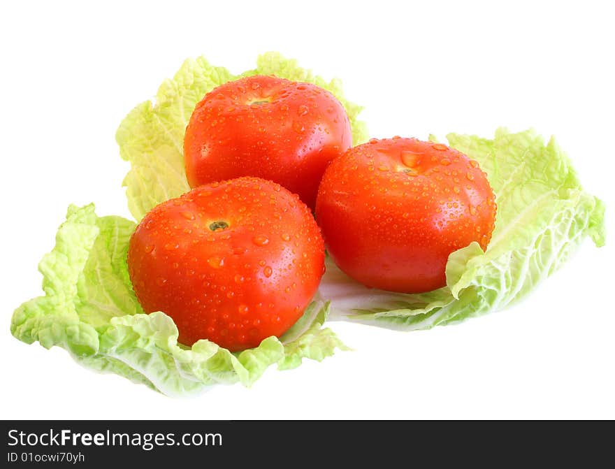 Tomatoes on salad.