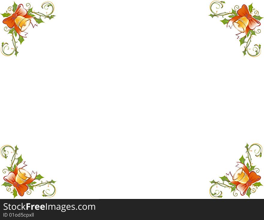 Christmas bells with ribbon - illustration. Christmas bells with ribbon - illustration.