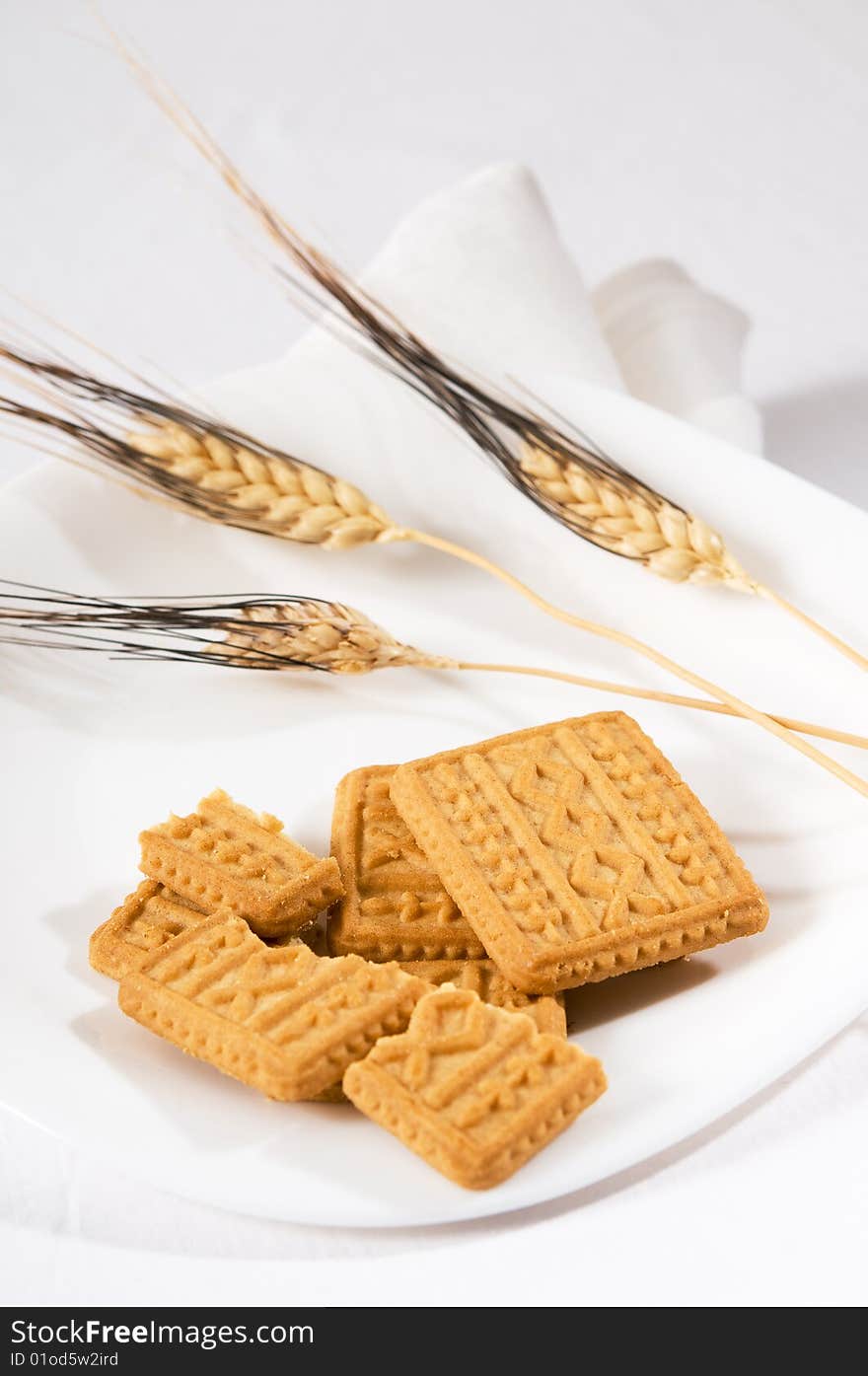 Still life with crackers and wheat