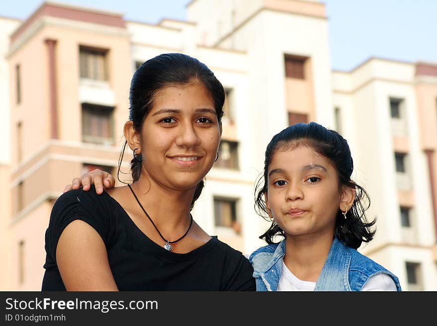 A two smart Indian girls getting ready for a shoot. A two smart Indian girls getting ready for a shoot.