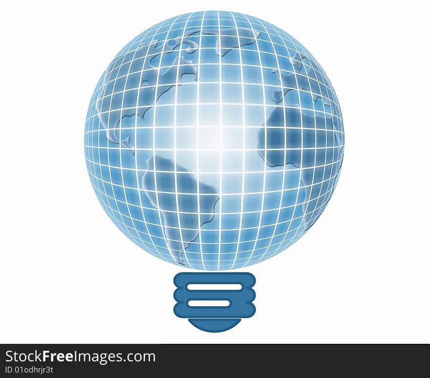 Picture Globe contours of the continents and oceans in view electric lamp. Picture Globe contours of the continents and oceans in view electric lamp