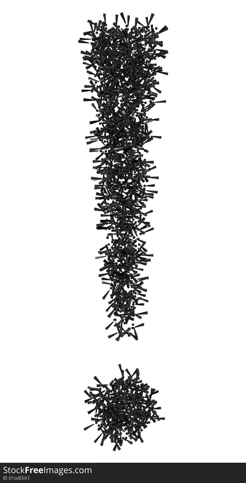 Exclamation mark on a white background