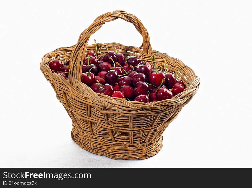 Basket with cherries