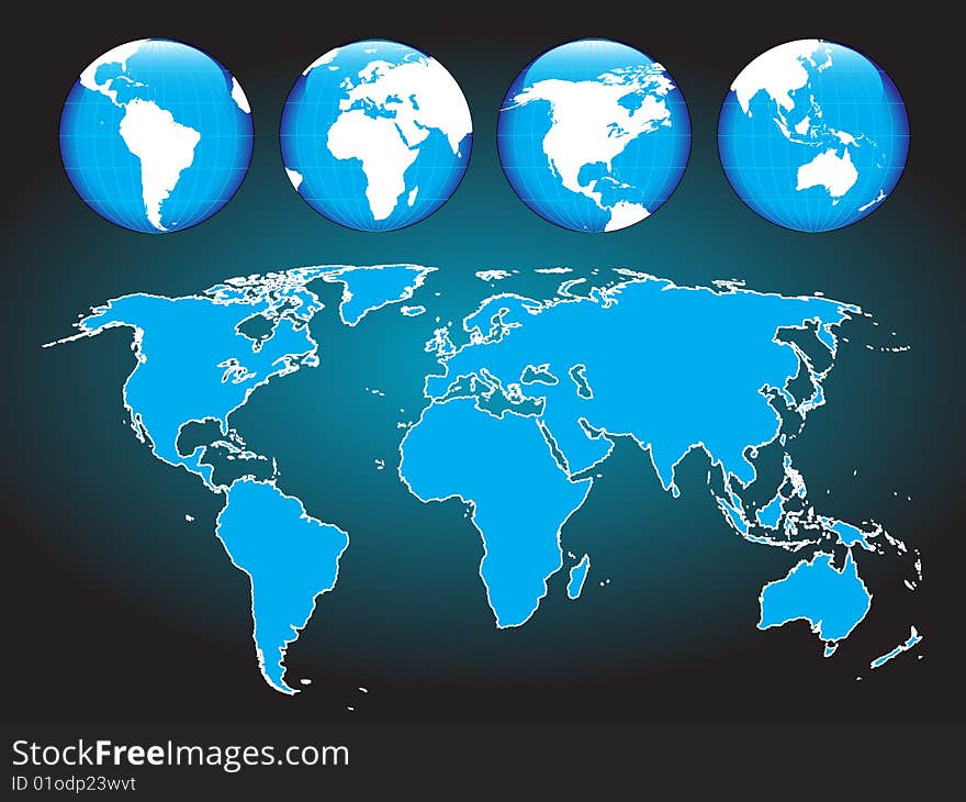 Highly detailed map of the world