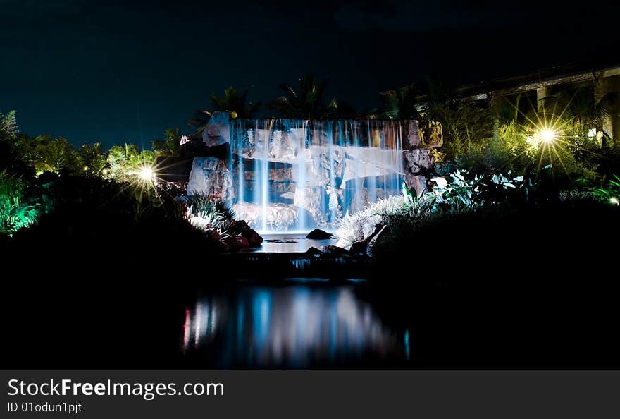 Waterfall at night2