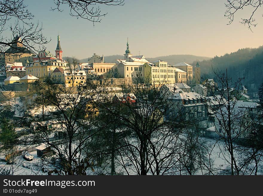 Winter view of the town before dinner.