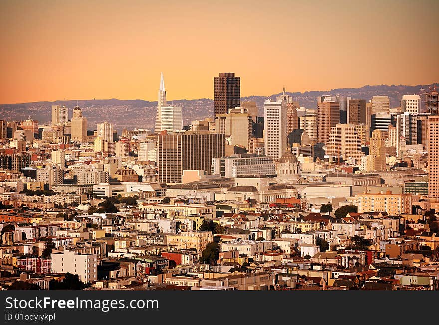 Stylized shot of a city of San Francisco