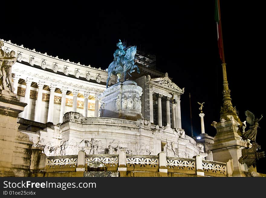 Monument to Vittorio Emanuele II at night, Rome It