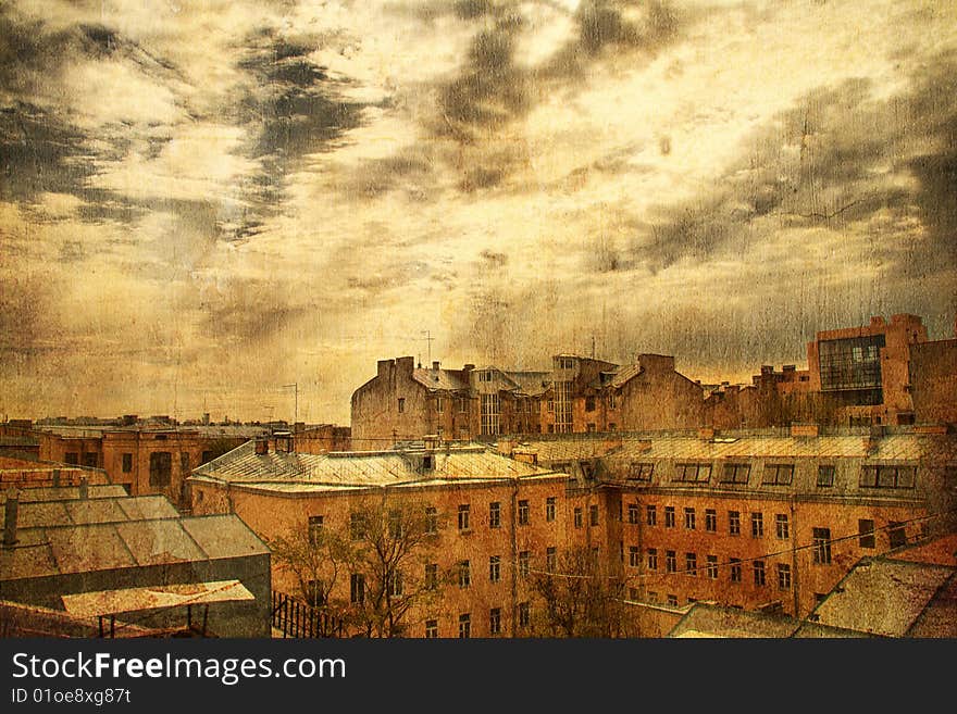 The old roof in the centre of St.Petersberg. The old roof in the centre of St.Petersberg