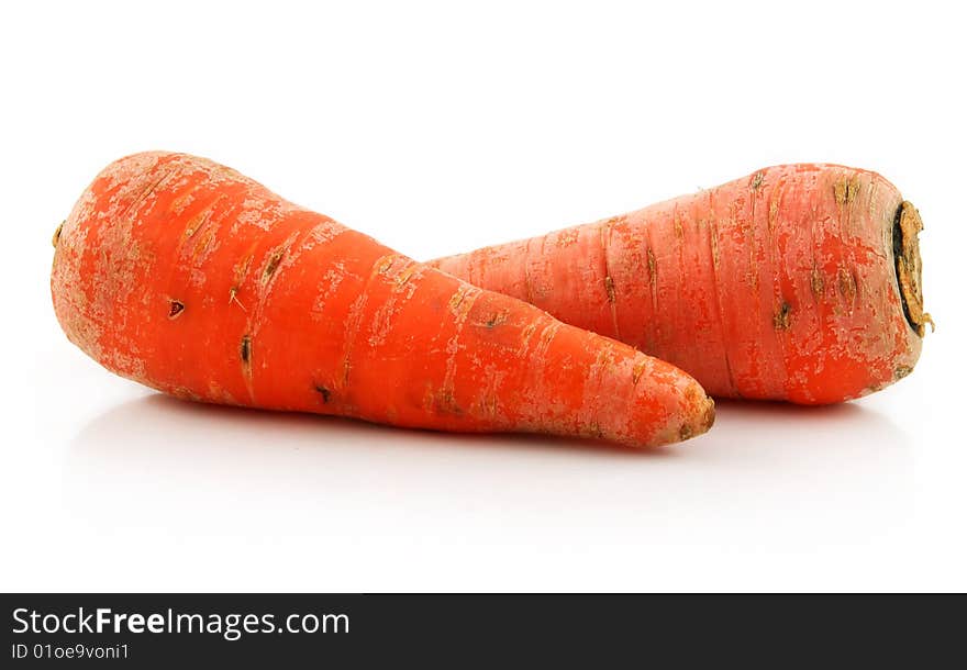 Ripe Carrot Isolated On White