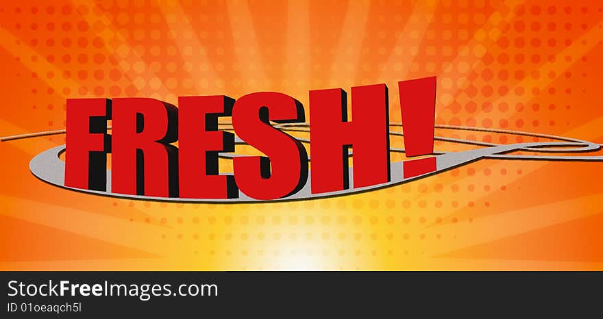 3D and photoshop rendering of the word fresh. 3D and photoshop rendering of the word fresh