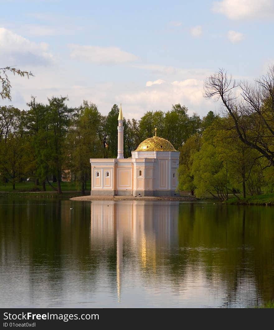 Beautiful pavilion in Petersburg. stone.