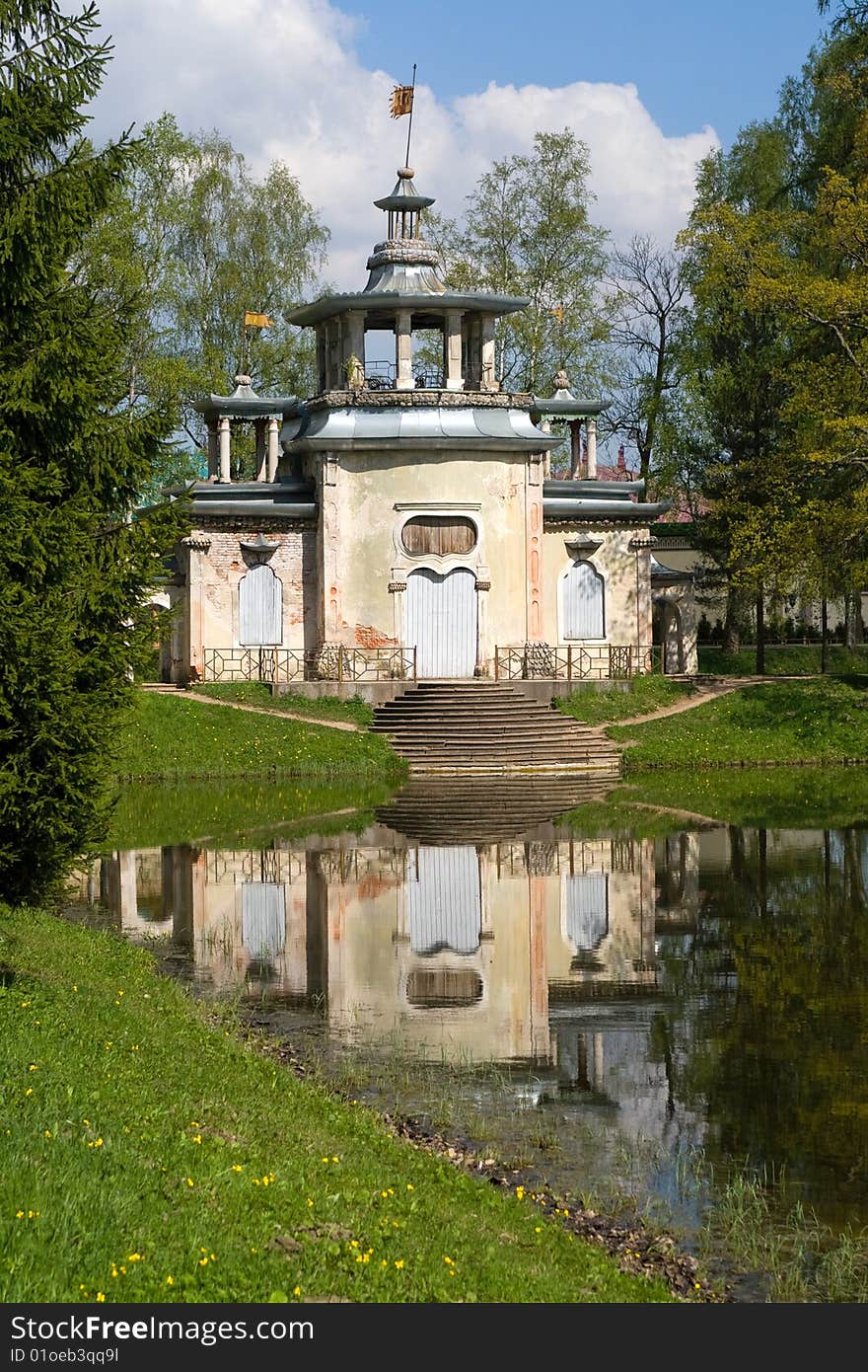 Beautiful pavilion in Petersburg. stone.