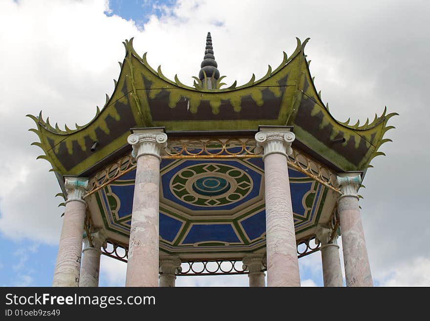 Beautiful pavilion in Petersburg. stone.