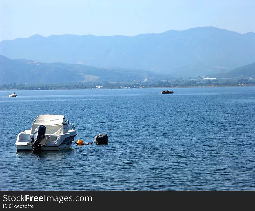 Motor boat on sea