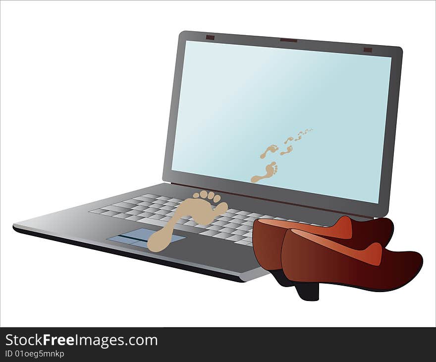 Laptop. Isolation on a white background .Vector illustration. Laptop. Isolation on a white background .Vector illustration