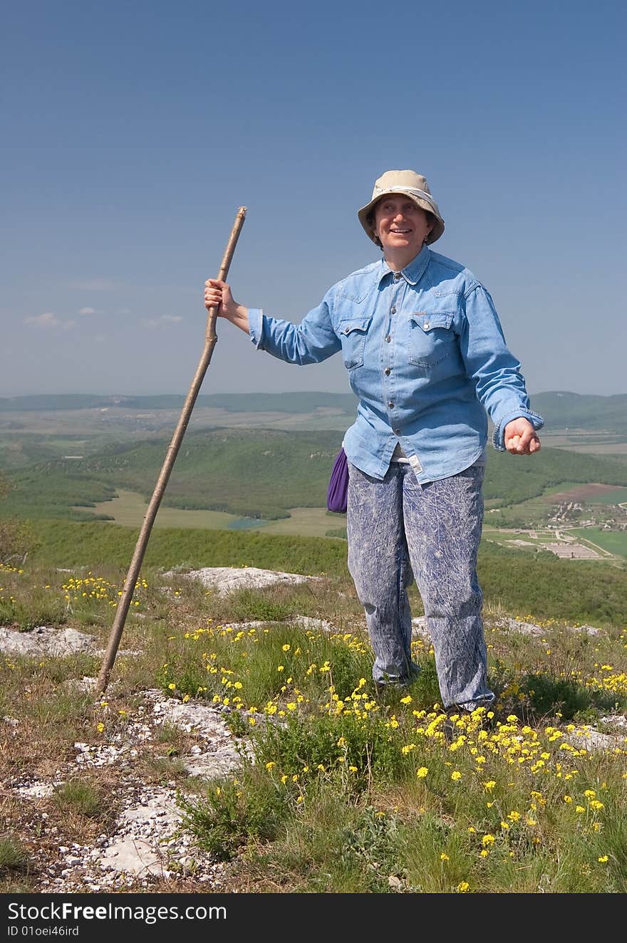 The elderly woman on rest