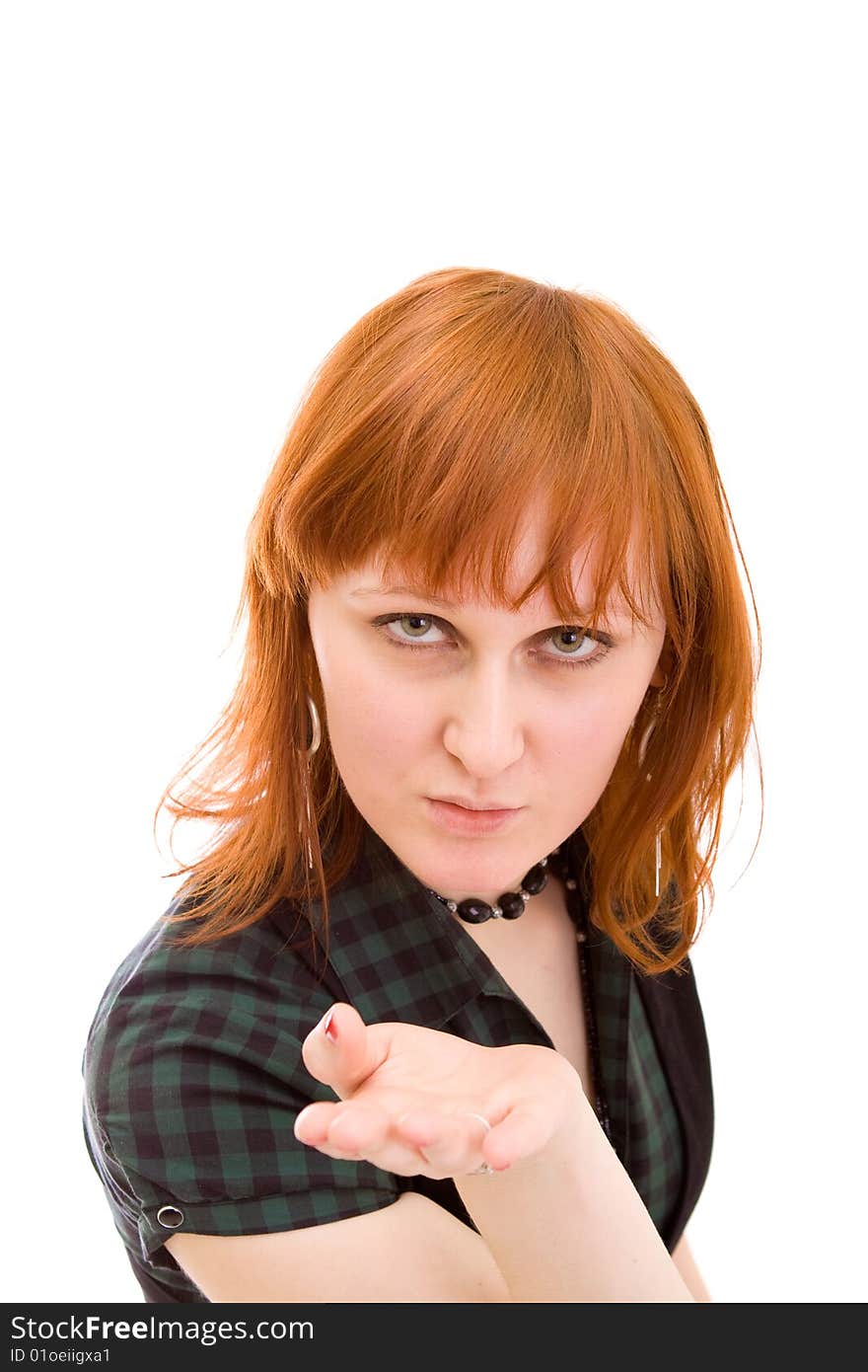 Woman on a white background