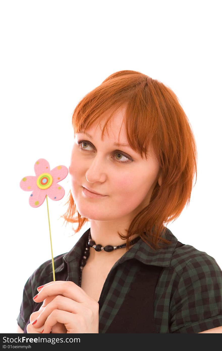 Woman on a white background