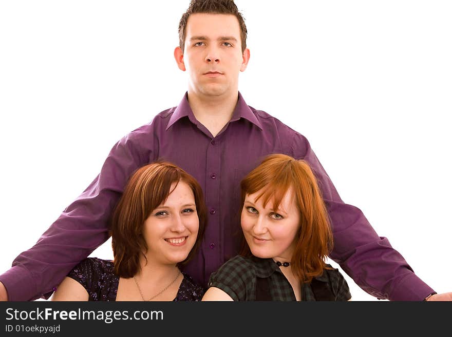 Friends on the white background