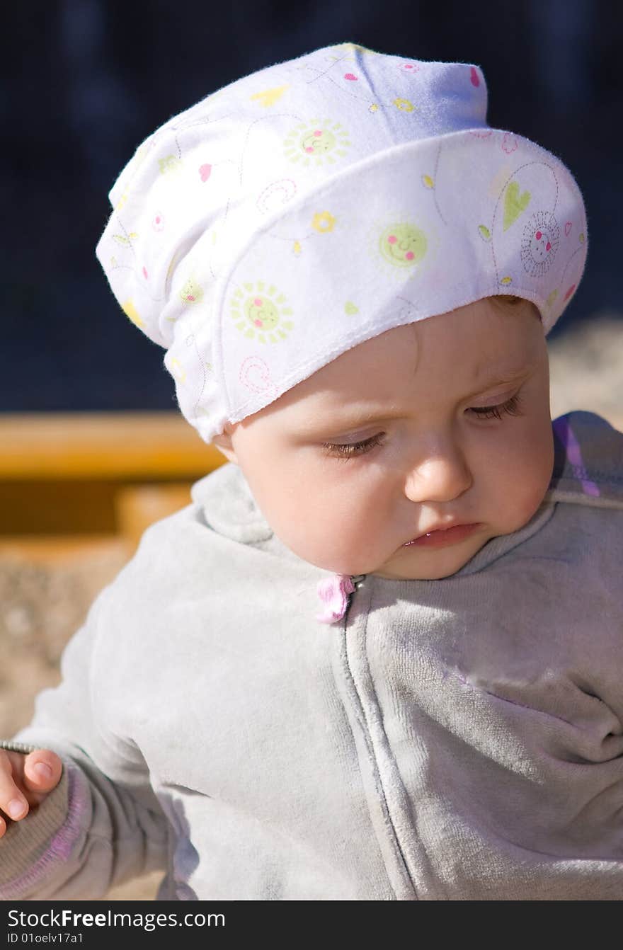 Sweet baby having fun outdoor