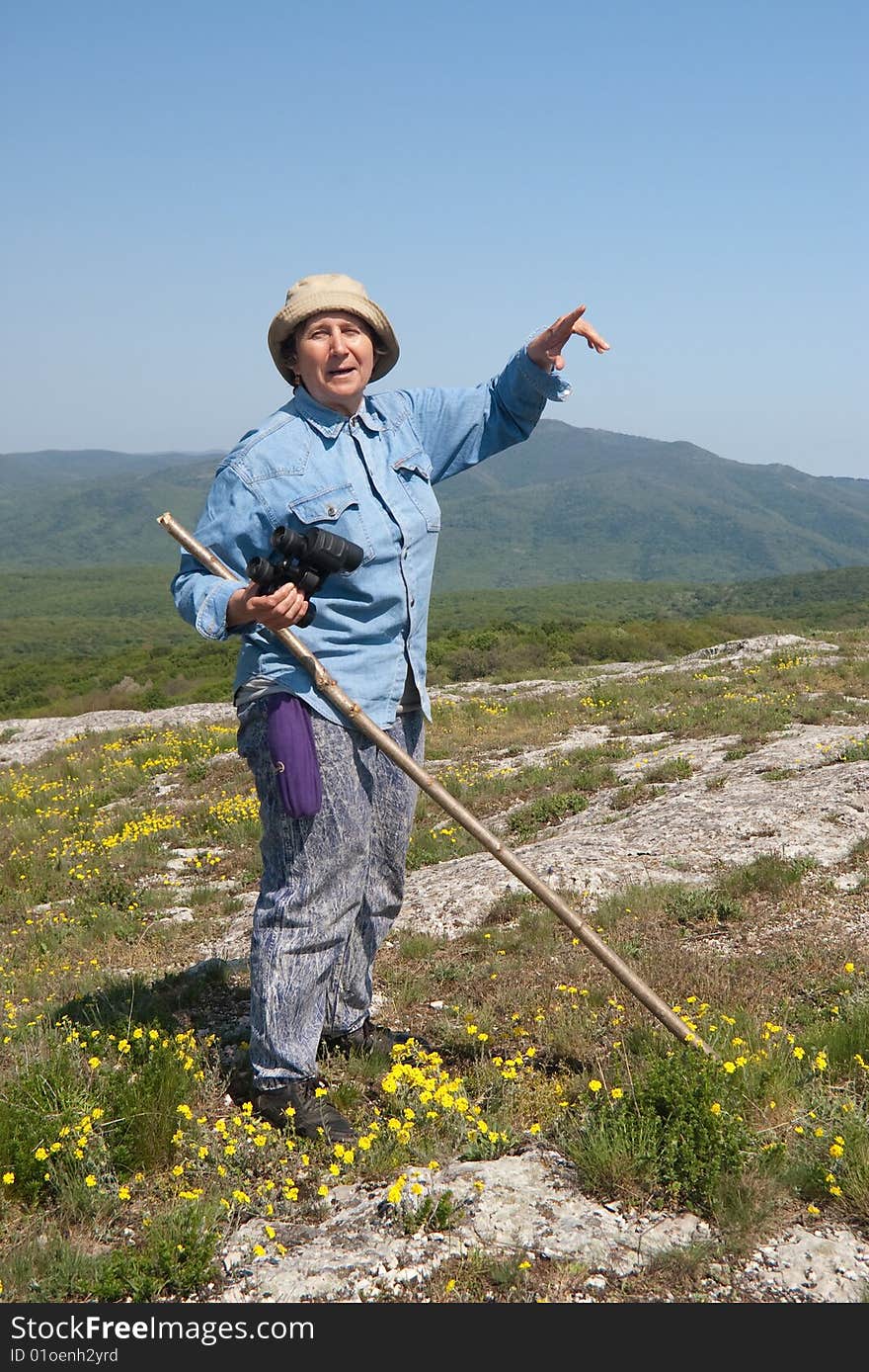 The elderly woman on rest