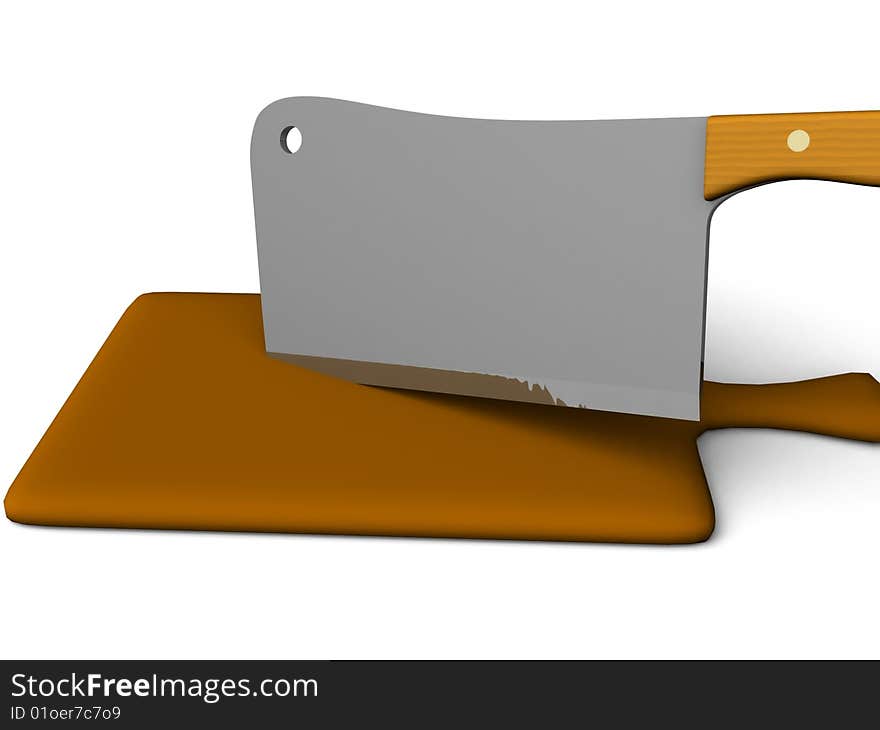 Cleaver and chopping board