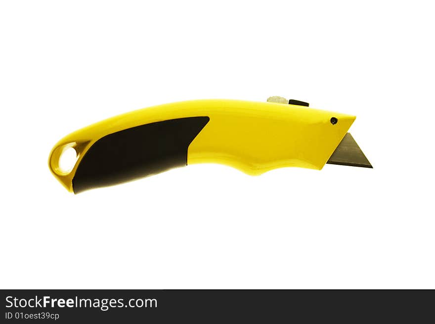 Yellow craft knife black grip open