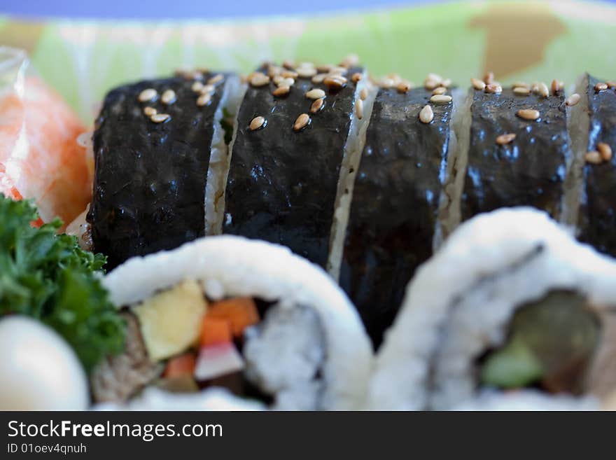 Sushi in Korean food of Asia