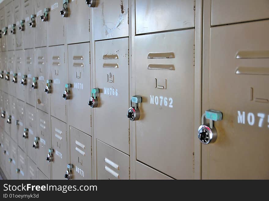 Numbered old lockers