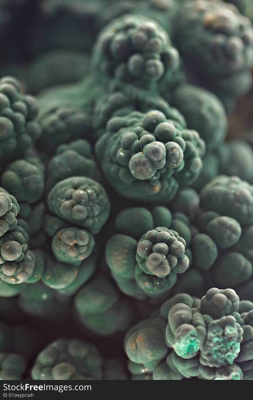 Close up of a malachite mineral.