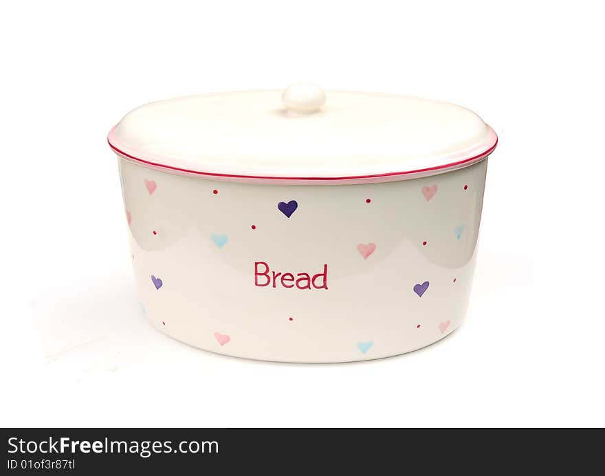 Shot of a pretty bread bin on a white background