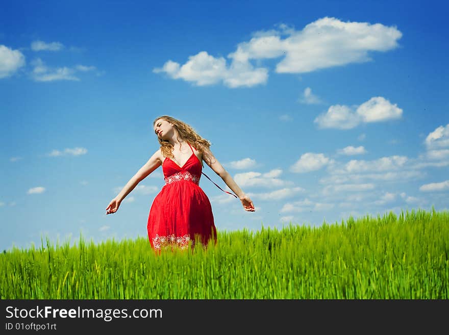 woman enjoying summertime