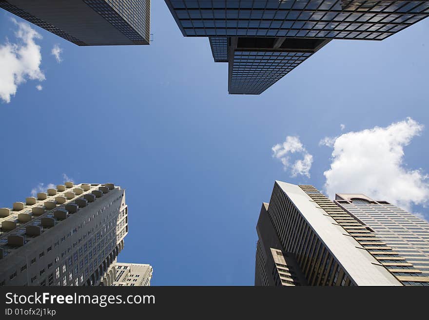 Modern office buildings in New York