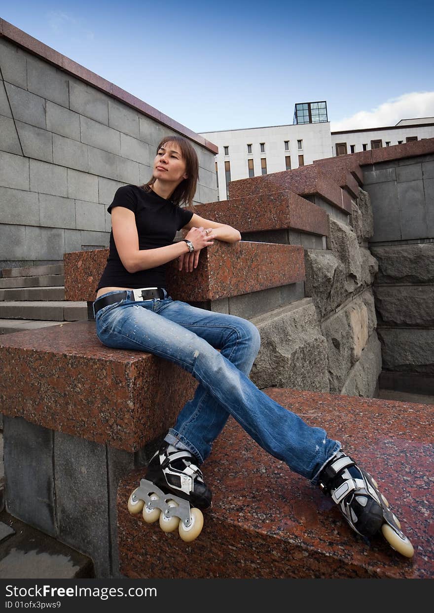 Rollerskating girl