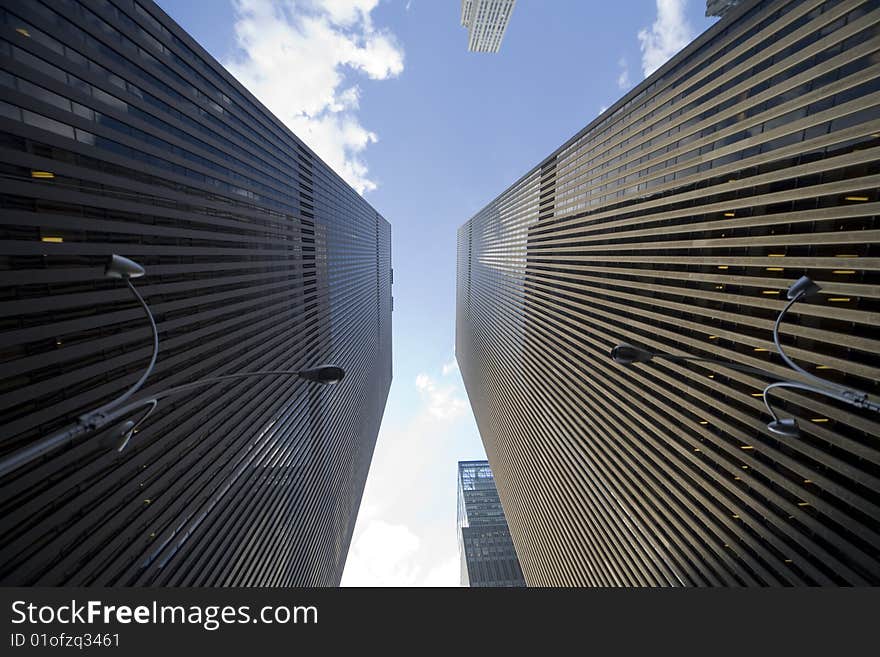 Modern office buildings in New York