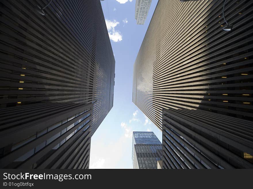 Modern office buildings in New York