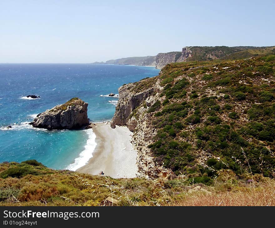 Coastline in the summertime