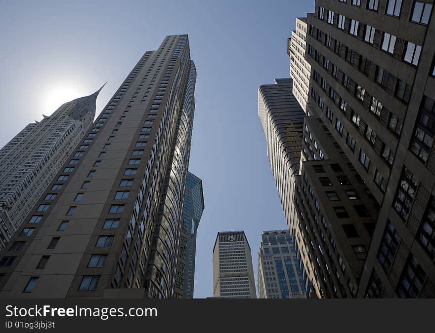 Modern office buildings in New York