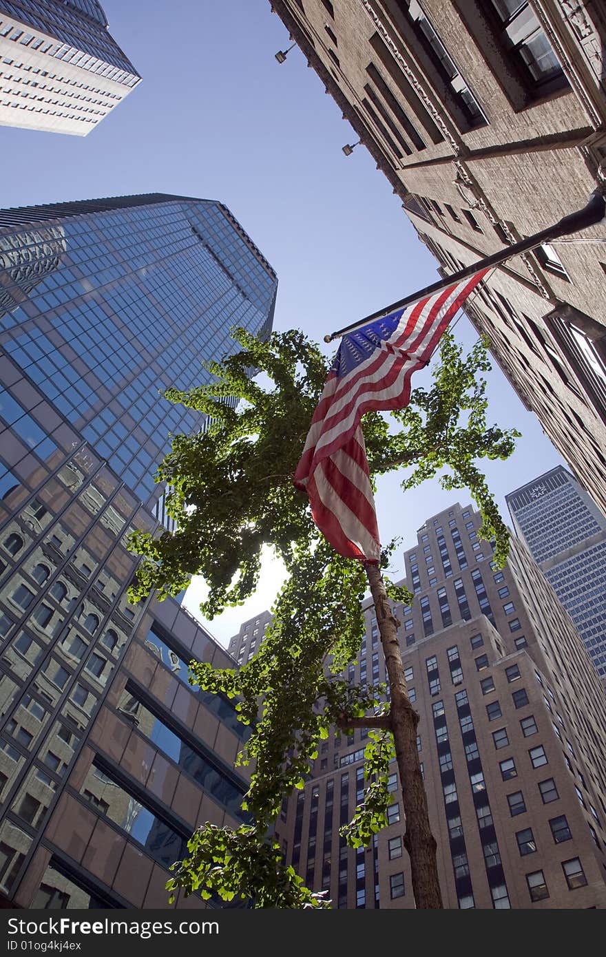 Modern office buildings in New York