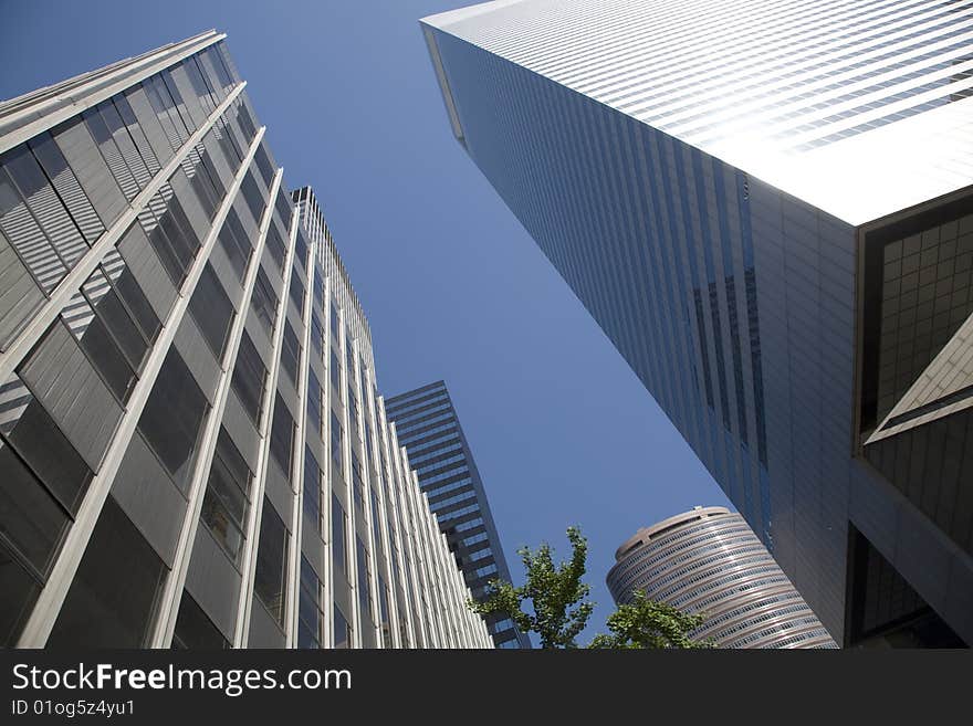 Modern office buildings in New York